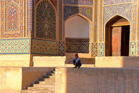 BUKHARA, UZBEKISTAN - MAY 11, 2011: Close-up on Mir-i Arab Madrasaのeditorial素材