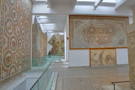 TUNIS, TUNISIA - DECEMBER 08, 2019: Impressive roman mosaics located inside the Bardo Museumのeditorial素材