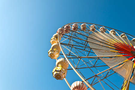 ferris wheel and blue skyの写真素材