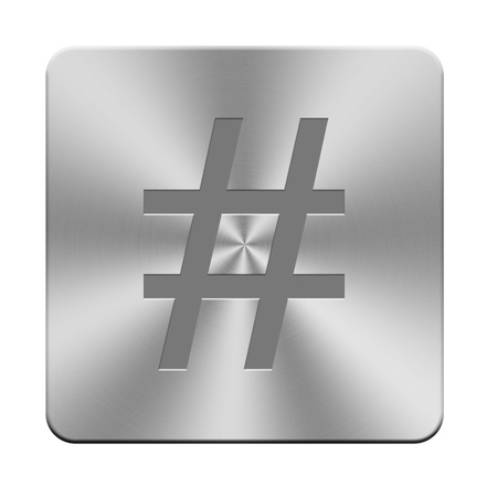 Letters, sign and symbol on aluminium buttons, keyboard buttonsの写真素材