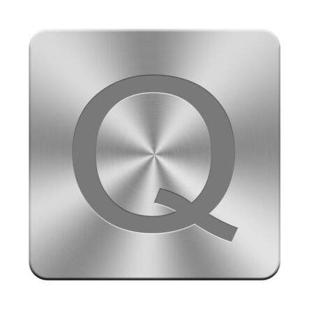 Letters, sign and symbol on aluminium buttons, keyboard buttonsの写真素材