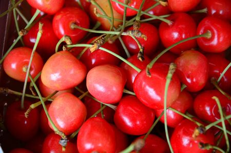 Pile of cherry as backgroundの写真素材