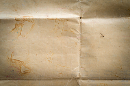 Very old crumpled brown paper texture の写真素材