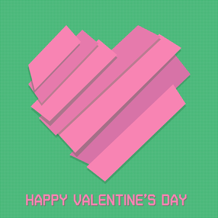 Heart from color strips for happy valentine's day, EPS10 vector Illustration.のイラスト素材