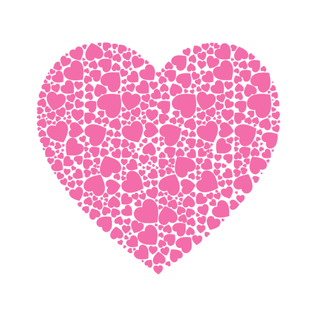 Vector heart made from small hearts :  Eps 10 vector illustration.のイラスト素材