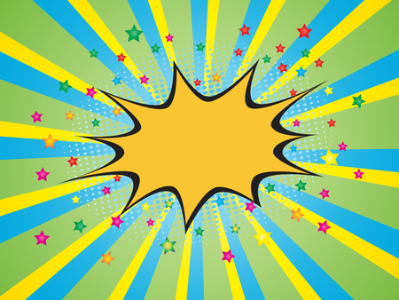 Comic speech bubble on burst backgroundのイラスト素材