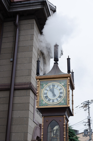 Otaru Steam Clock Tower, Hokkaido, Japan.のeditorial素材