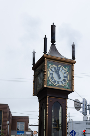 Otaru Steam Clock Tower, Hokkaido, Japan.のeditorial素材
