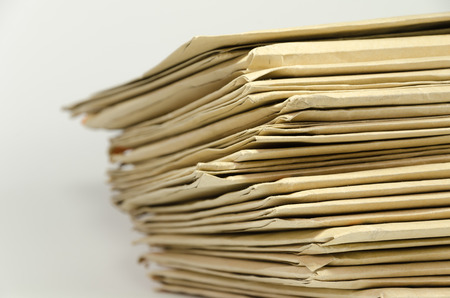 Pile of brown envelopesの写真素材