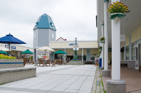 HOKKAIDO - JUNE 20: Rera outlet mall near Chitose airport on June 20, 2014 in Hokkaido, Japan.のeditorial素材