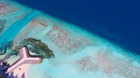 Maldives aerial viewの写真素材
