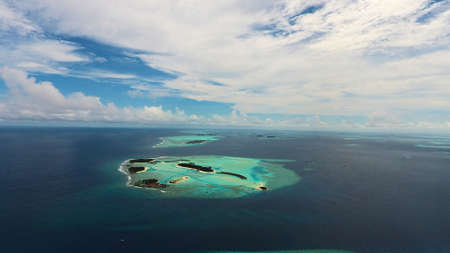 Maldives aerial viewの写真素材