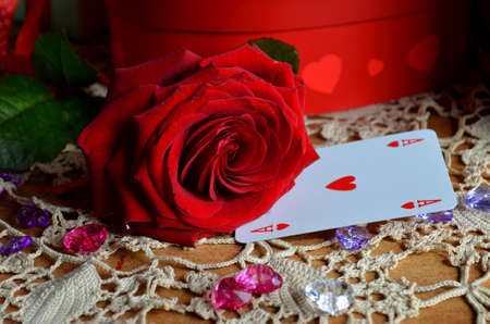 red rose - playing cards