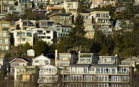 View of White Rock residential neighborhood on Marine Driveの写真素材