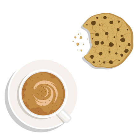 Coffee and cookie vector illustrationのイラスト素材