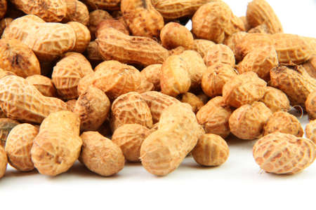 fresh peanut with the pure white background