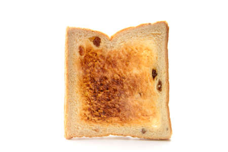 the piece of delicious bread on white backgroundの写真素材