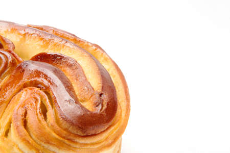 close up of delicious bread on white backgroundの写真素材