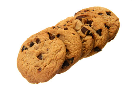 delicious chocolate cookies isolated on the white background