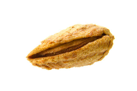 delicious baked almond isolated on the white backgroundの写真素材