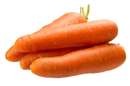 fresh carrots isolated on the white backgroundの写真素材