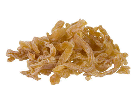 close up of dried sliced fig isolated on white background