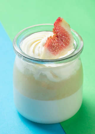 Delious French Pastries with colorful backgroundの写真素材