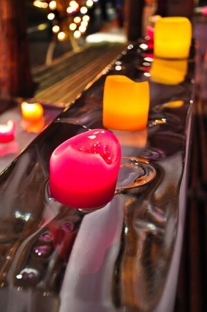 Candlelight on the ice cubeの写真素材