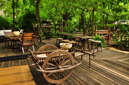 Relaxing in a Thai styled living area, rural villaのeditorial素材