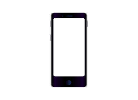 Black cell phone with empty white screenのイラスト素材