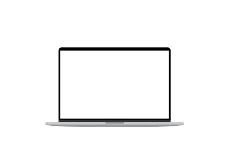 Vector illustration of a mockup of modern laptop with blank screen with copy space isolated on white background.のイラスト素材