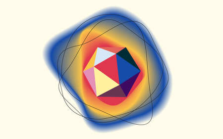 Rhombus and abstract lines on a gradient background.