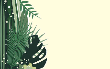 Eco friendy background or green trees and plants. Nearby there is a place for text.のイラスト素材