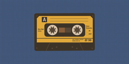 Retro audio cassette. Back to the 90s concept.のイラスト素材