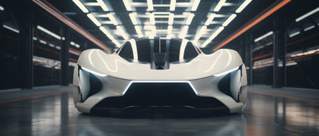 A concept or prototype of a futuristic expensive car.の素材