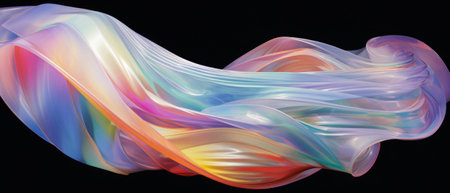 Abstract background of an object in a holographic fabric.の素材