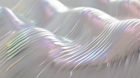 Ribbed holographic effect abstract plastic background.の素材