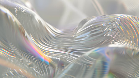Ribbed holographic effect abstract plastic background.の素材