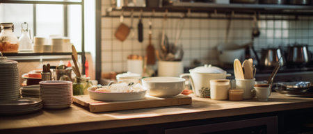 Japanese cuisine with various items. An aesthetic photo of ordinary life.の素材