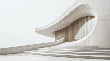 Modern futuristic architecture with simple minimalistic shapes.の素材