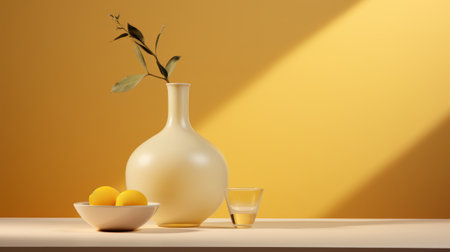 Still life in a minimalist style in pastel colors.の素材