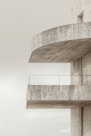 Modern futuristic architecture with simple minimalistic shapes.の素材