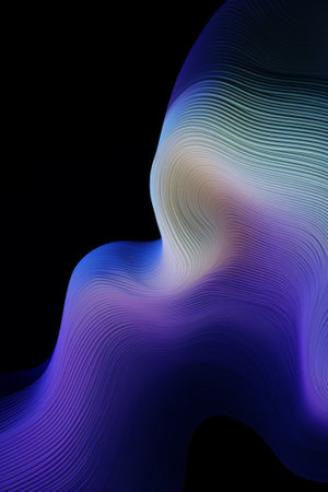 Abstract wavy lines on a black background. Abstract background.の素材