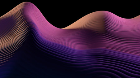 Abstract wavy lines on a black background. Abstract background.の素材