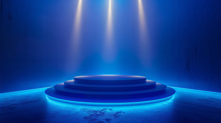 Neon minimalistic podium for the exhibition stand.の素材