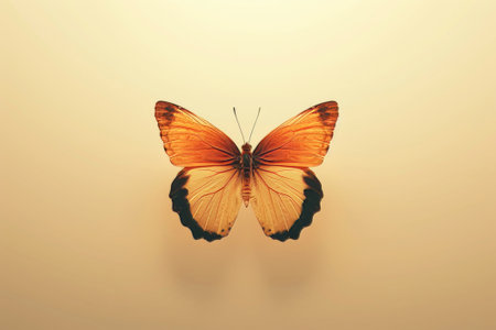 Close-up of a butterfly with multicolored wings.の素材