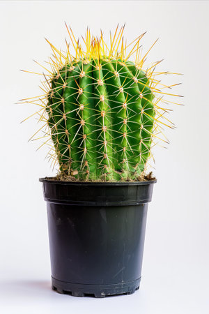 A green cactus in a minimal style.の素材