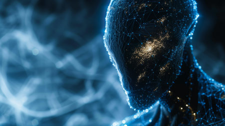 A close-up portrait of an alien.の素材