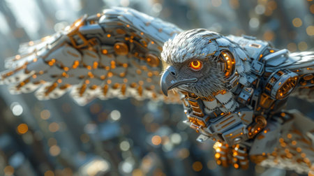 A biomimetic bird robot. The concept of modern technologies.の素材