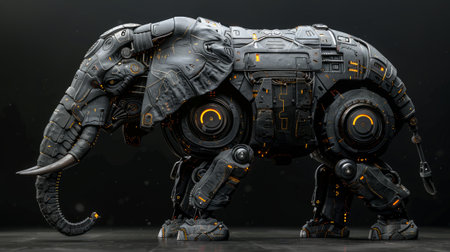 A biomimetic elephant robot. The concept of modern technologies.の素材